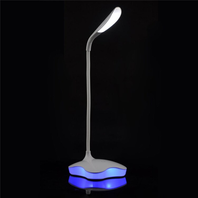 2 in 1 3 Niveau Dimbare Clover LED Lezen Studie Bureaulamp Flexibele Oogbescherming Verlichting Nachtlampje Oplaadbare Tafellamp: Blauw
