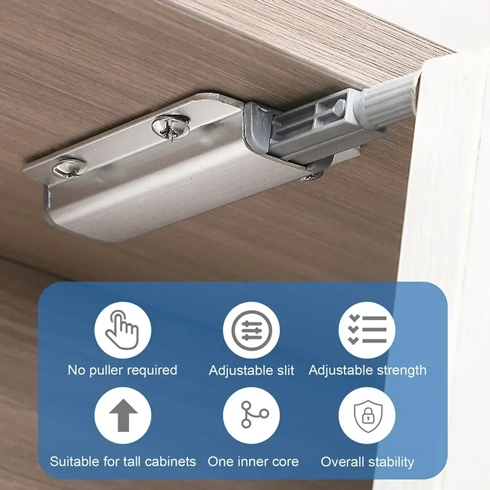 Heavy Duty Metal Push To Open Catch Cabinet Door Kitchen Wardrobe Hardware Aluminum Alloy Magnet Catch System Damper Buffer