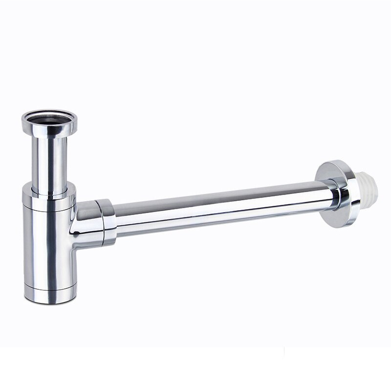 Brushed Gold Brass Pop-Up Basin Waste Drain, Basin Mixer P-Trap Waste Pipe Into The Wall Drainage Brass Vessel Or Ceramic Sink: Chrome-A