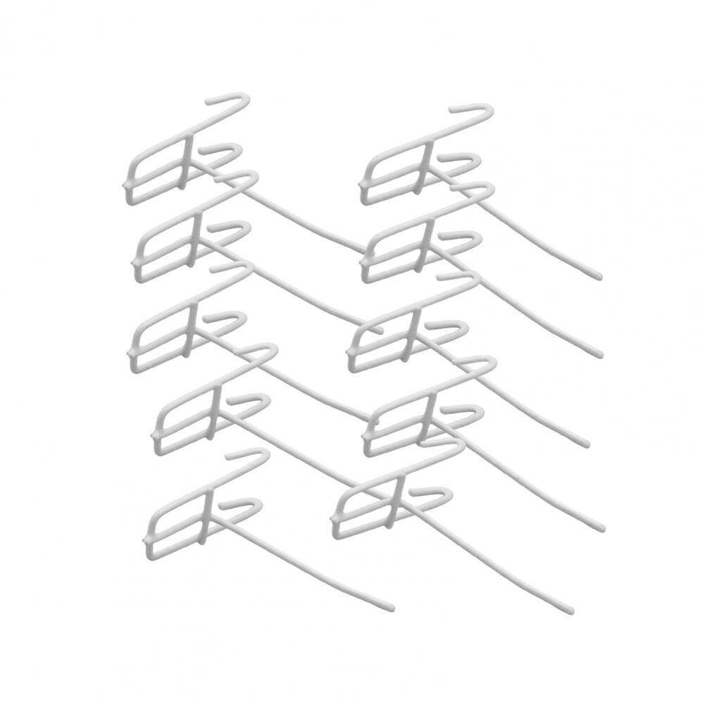 10Pcs Mesh Panel Hooks Stable Reusable Smooth Edge Hangers Metal Hooks: White 10cm