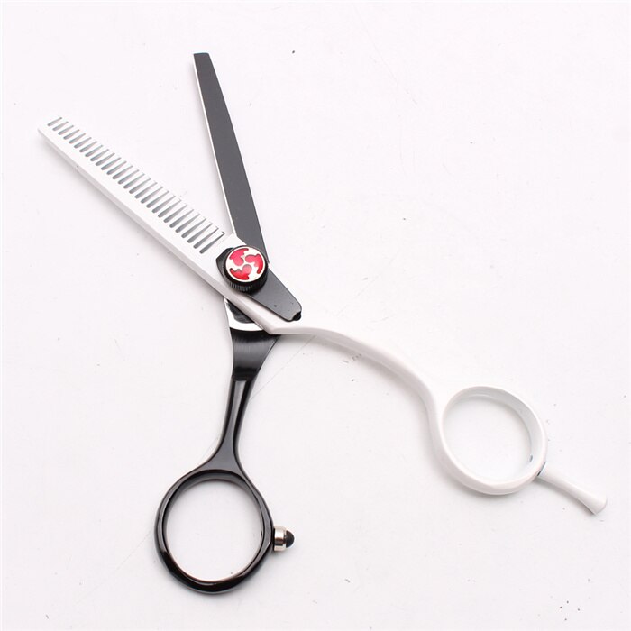 5.5 "16 cm gravure Logo blanc coupe ciseaux éclaircissement ciseaux cheveux humains ensemble coiffure fournitures C1018: C1018 Bai T 5.5N
