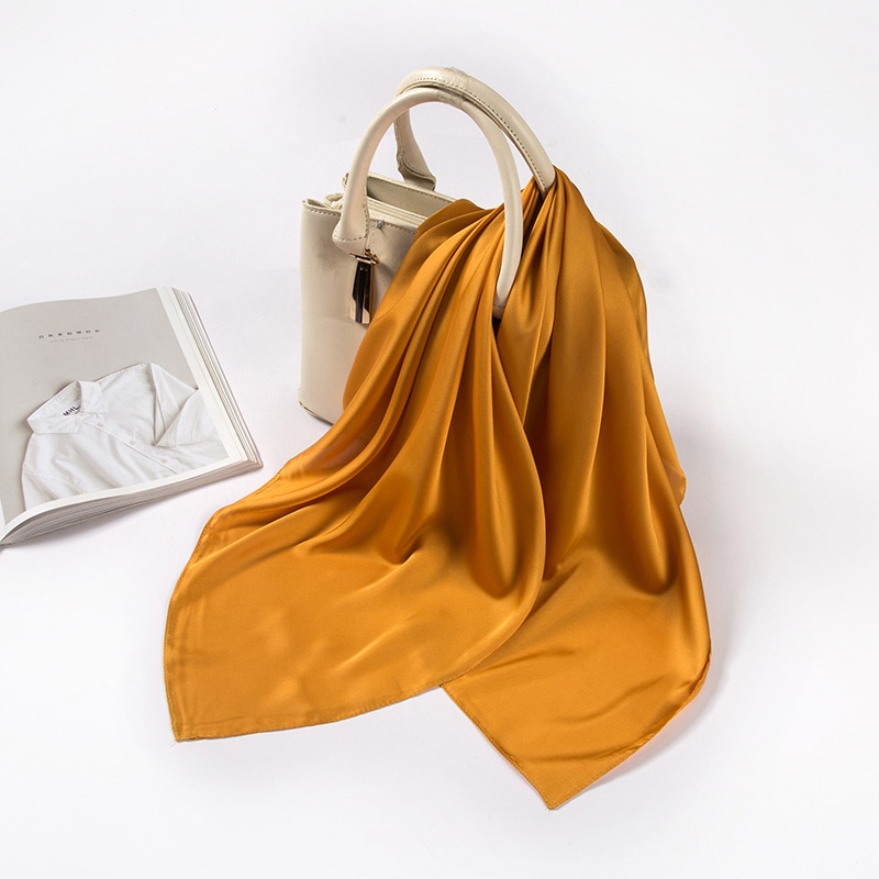 Hoofddoek Zijde Satijn Hijab Sjaal Voor Vrouwen Effen Kleur Zakdoek Haar Sjaals Vierkante Sjaals En Wraps Hoofd Sjaals Dame