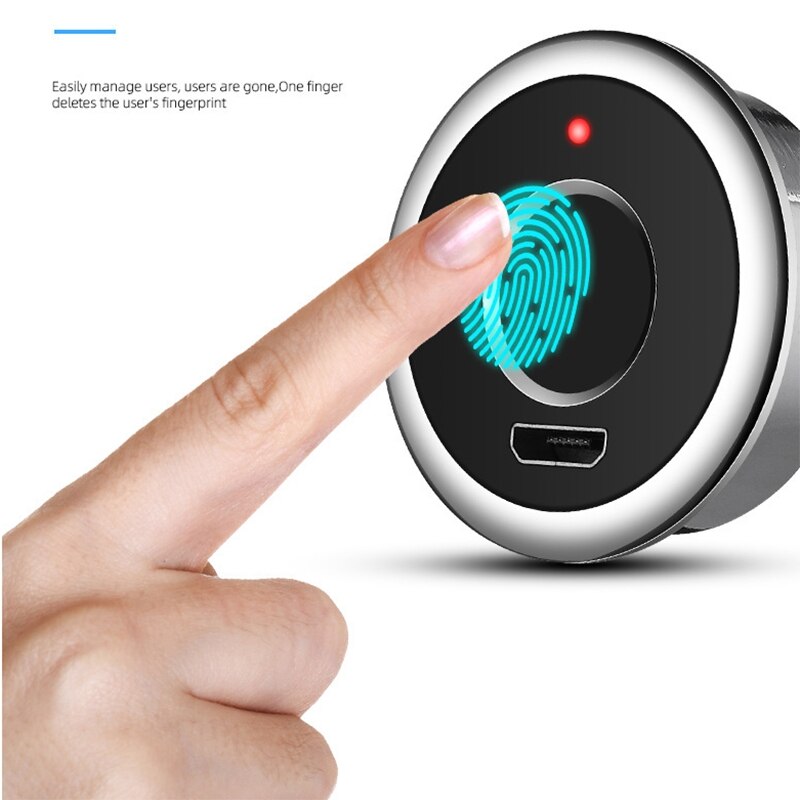 Fingeraftrykslås smart lås skabslås biometrisk digital nøglefri møbel skuffelås til hjem, kontor og offentlige steder (sil
