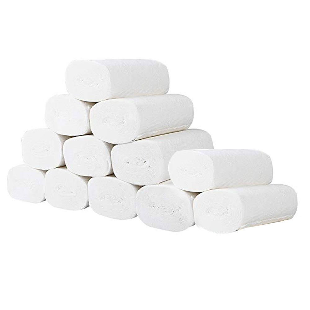 12 Rolls Compact Coreless 4-Ply Recycled Toilet Paper Bath Tissues Soft for Home Office Restaurant Washroom