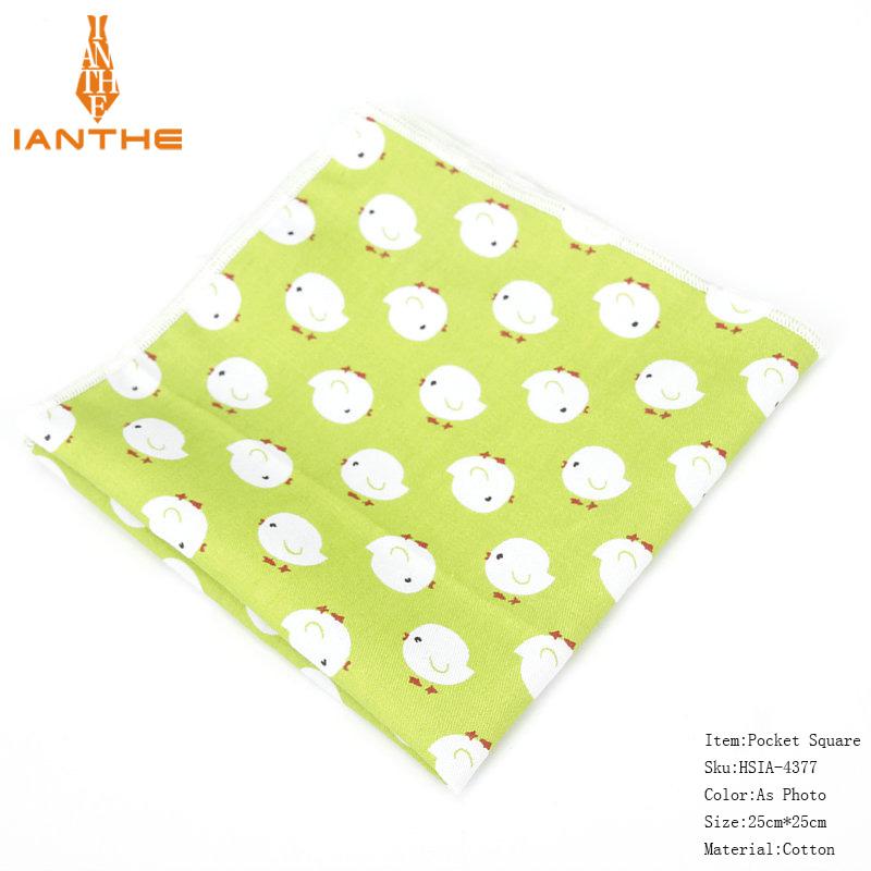 Merk heren katoenen zakdoek dierenprint pochet voor mannen bruiloft borst handdoek pakken zakdoeken 25*25cm: Ia4377
