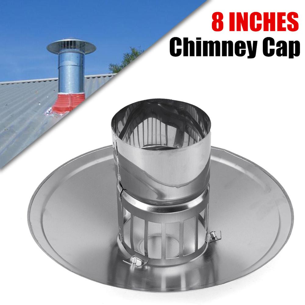 8&#39;&#39; Stove Pipe Chimney Cap Fireplaces Rain Hat Galvanized Iron Mushroom