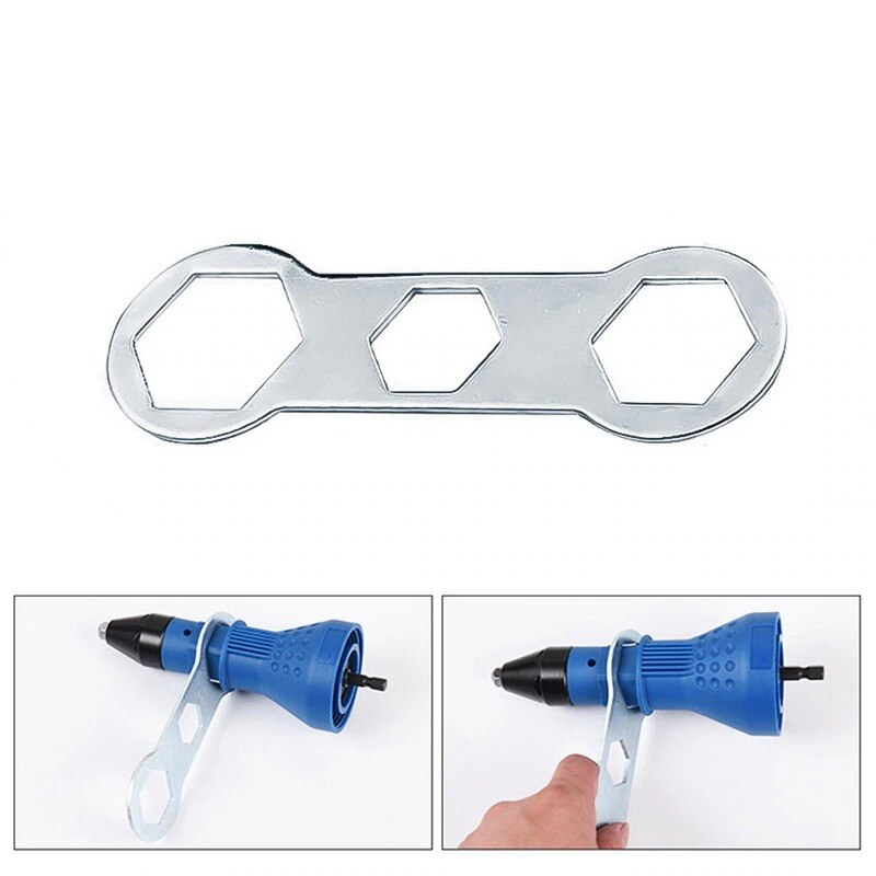 Adattatore rivetto punte 7 pz/impostato elettrico rivetto dado pistola rivetto dado strumento senza fili rivetti trapano strumento 2.4mm-4.8mm