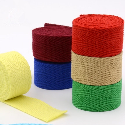 ! 3cm COLOR herringbone/ twill cotton tape/Cotton webbing 50meters/lot