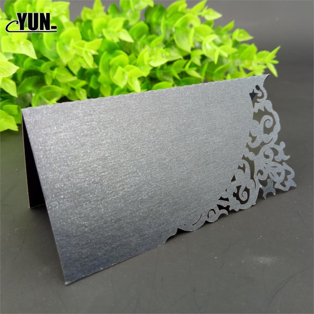 10pc Perlglanz Spitze Name Ort Karten Hochzeit Dekoration Tabelle Dekor Tabelle Name Nachricht Gruß Karte Party Weihnachten Lieferungen: Schwarz