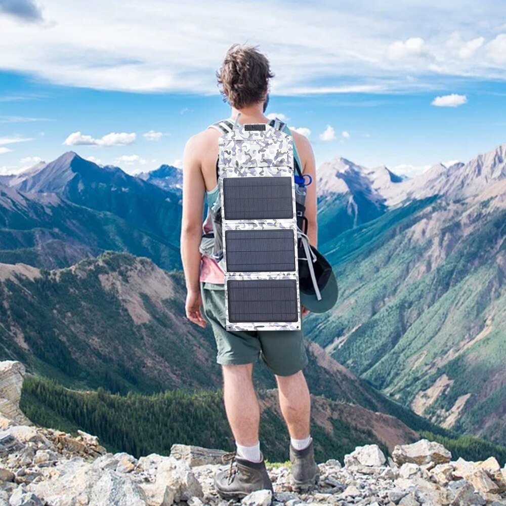 Panel solar plegable 5v 25w 15w cargador solar de teléfono móvil portátil usb para powerbank luz exterior camping senderismo mochila impermeable