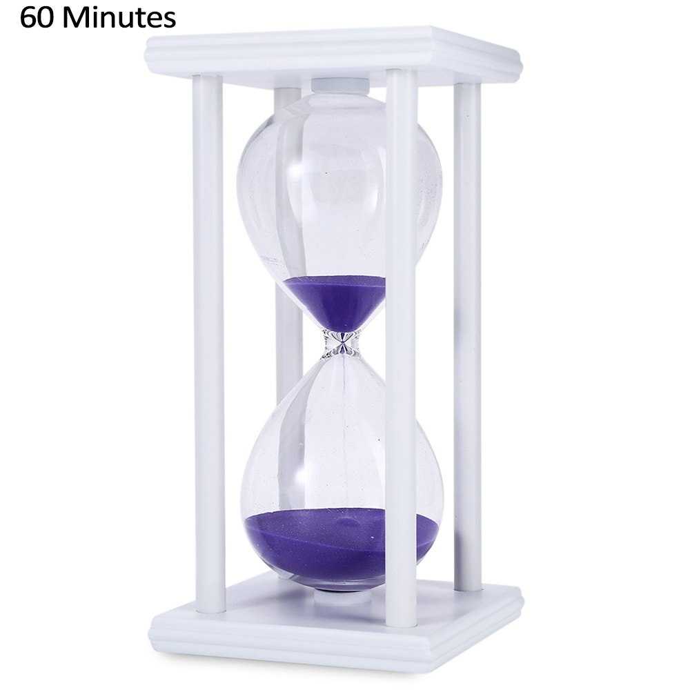 30/60 Minutes Hourglass Sand Timer Kitchen School Modern Wooden Hour Glass Sandglass Sand Clock Tea Timers Home Decoration: WHITE PURPLE / 30mins