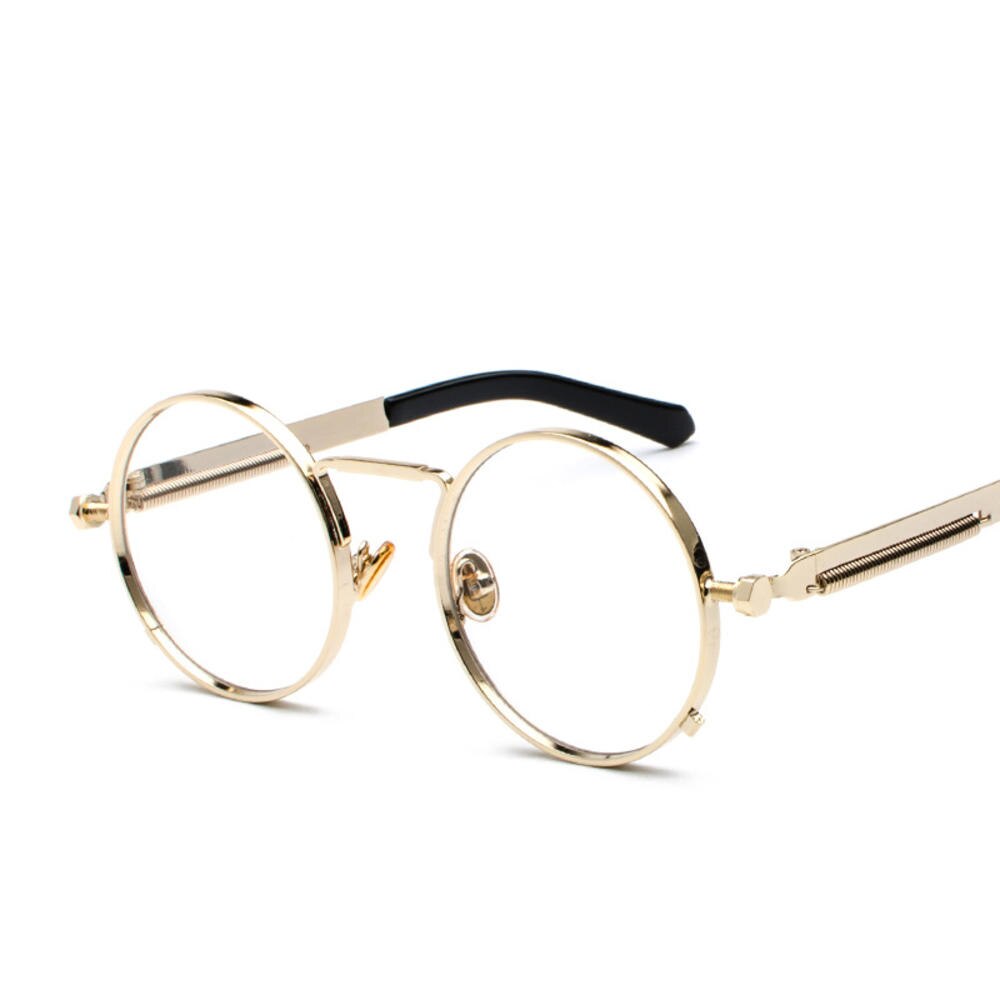 Gafas de sol Vintage para hombre y mujer, estilo Retro Punk, montura redonda de Metal, lentes coloridos, a la Gafas de sol, Gafas de sol para mujer 1 pieza: C7