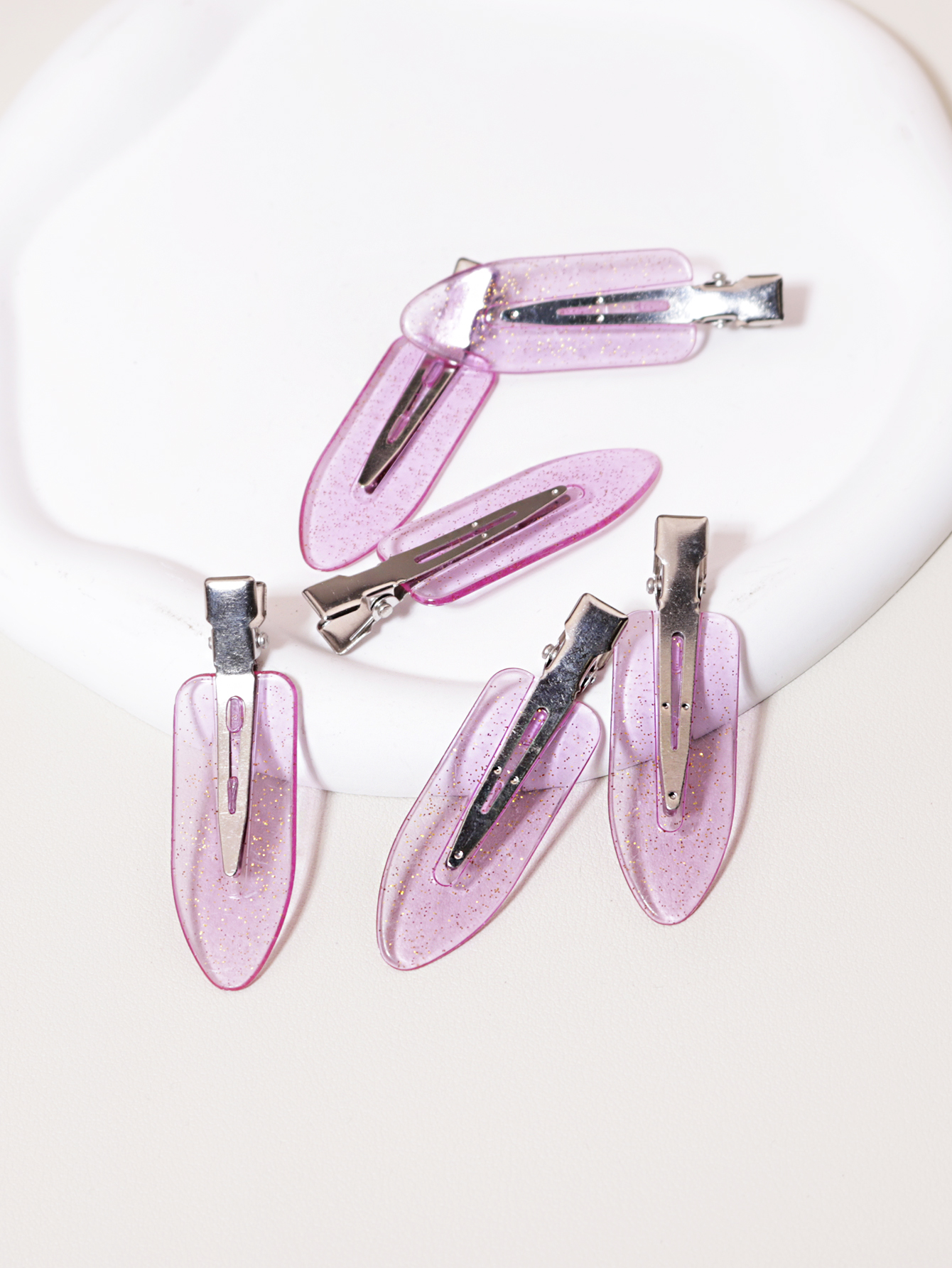 6-delige naadloze haarclips zonder buigen, zijstaven, make-up en gezichtsaccessoires, styling haarclips voor dames: Paars