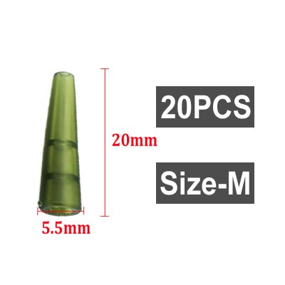 20 stk karpe fiske anti floke ermer myk gummi hale kjegler chod perler helikopter rigger karpe fiske metode matere tilbehør: 20 stk-m