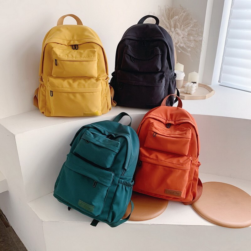 Waterproof Nylon Backpack for Women Multi Pocket Travel Backpacks Female School Bag for Teenage Girls