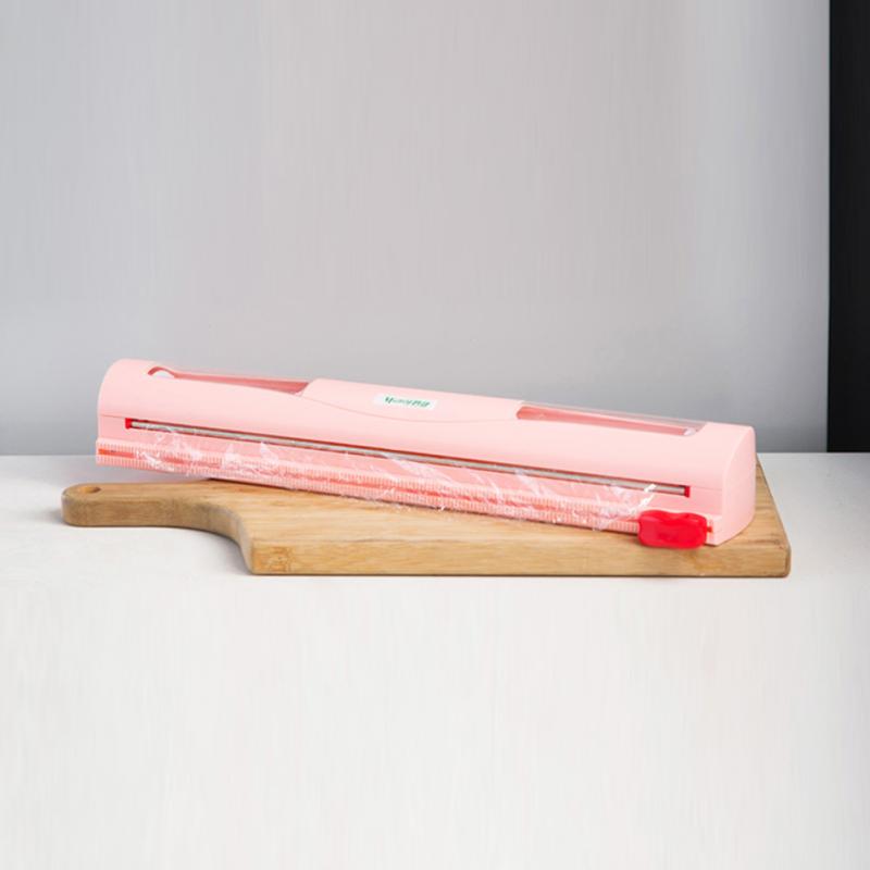 Keuken Conserveermiddel Film Sliding Blade Cutter Box Magic Abs Voedsel Verse Houden Plastic Cling Wrap Dispenser Opslag Container