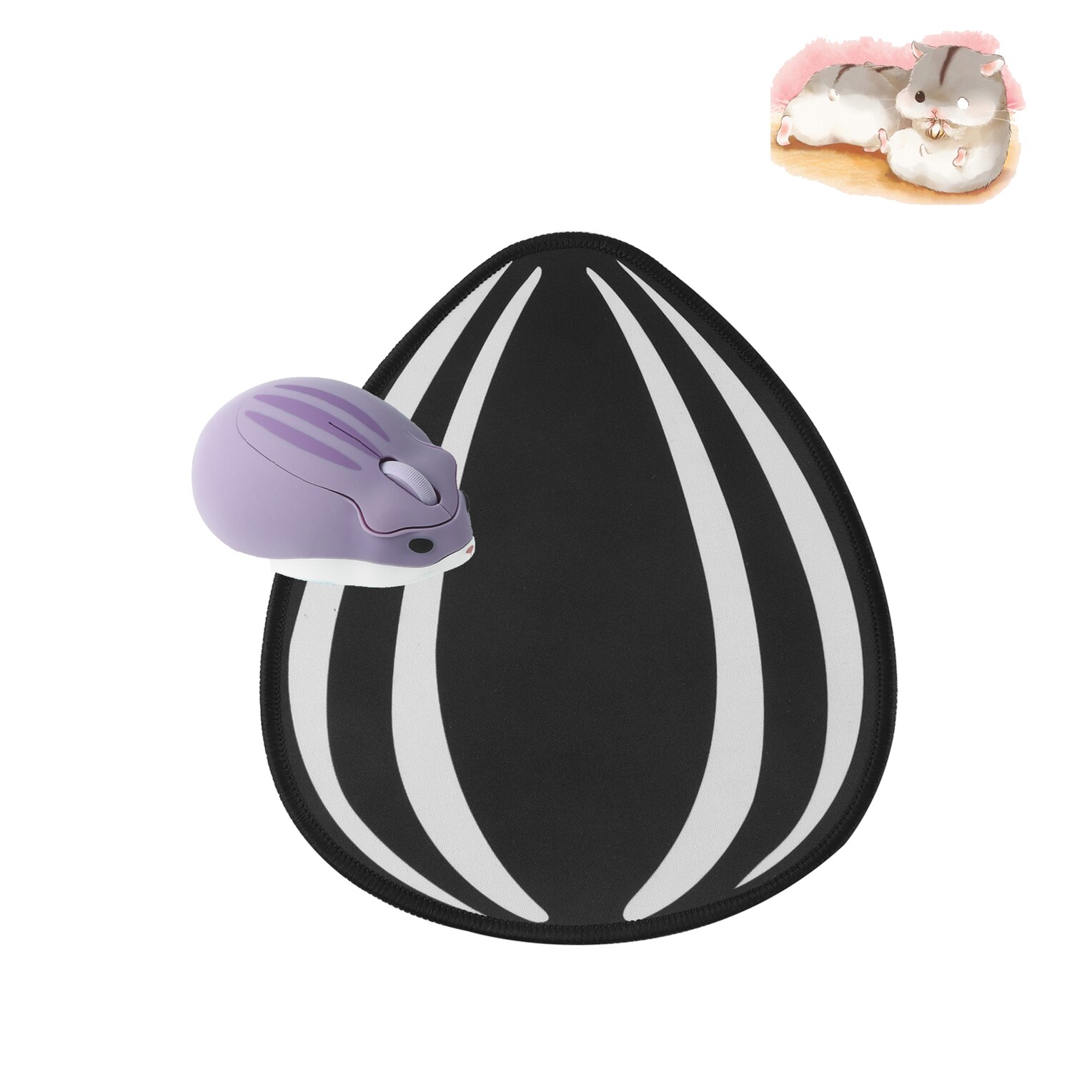 2.4G USB Wireless Mouse Cute Hamster Mini PC Mouse Office Ergonomic Gaming Mice 3D 1200DPI Optical Mause For Laptop Gamer: Purple with pad