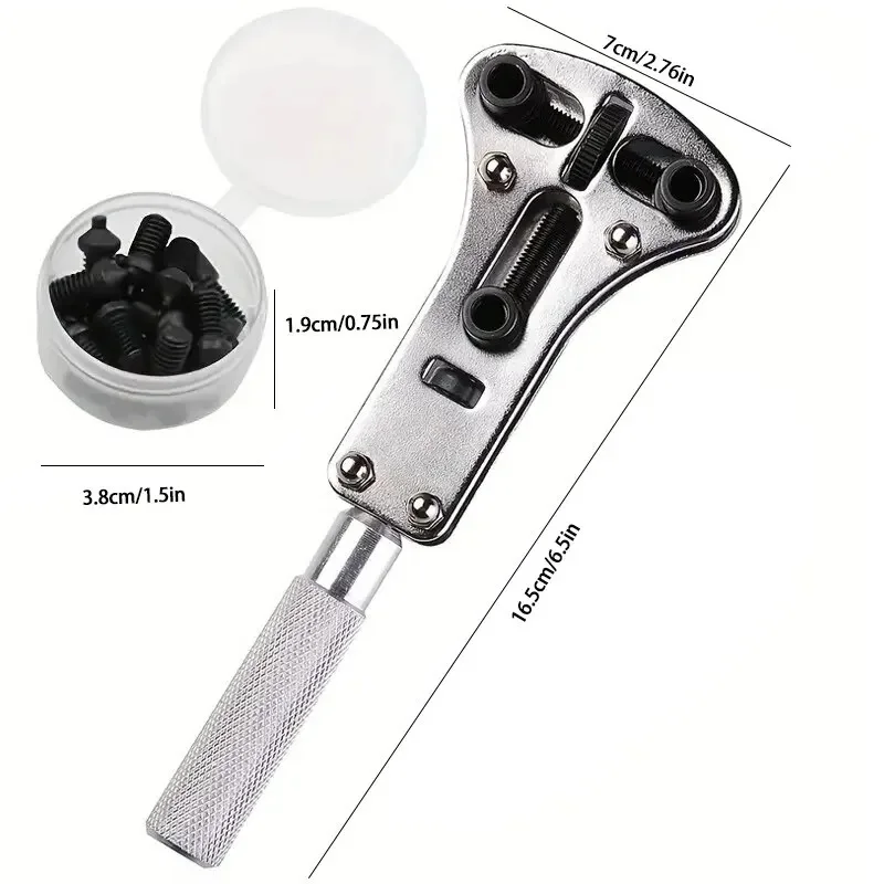 3 Claw Watch Case Opener Adjustable Screw Back Remover Wrench Replace Battery After Repairing Tool Bottom Cap: Blue