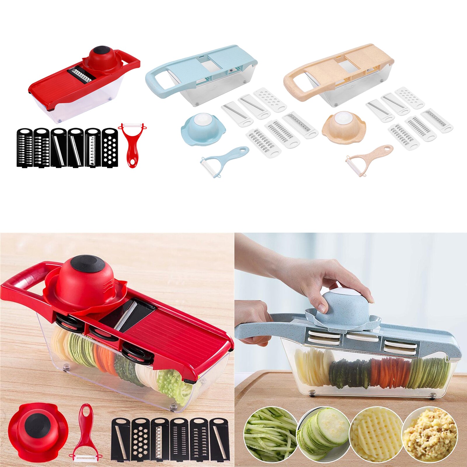 Kitchen Grater Vegetable Food Cutter Chopper Slicer Shredder Blue