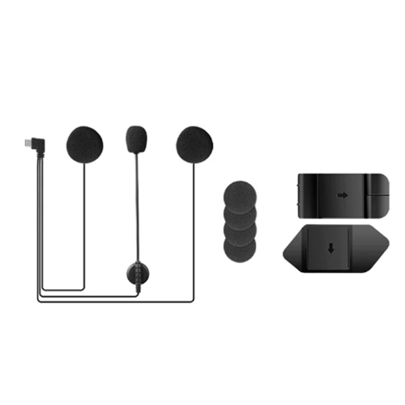 Typ-c hörlursmikrofon för ejeas  v6 pro  v4 plus klämmor för alla ejeas motorcykelhjälm intercom headsettillbehör: Vit