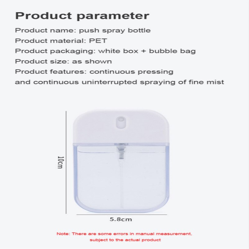 Travel Portable High Pressure Press Spray Bottle Fine Mist Spray Bottle Alcohol Disinfectant Sub-bottling Cosmetic Pump