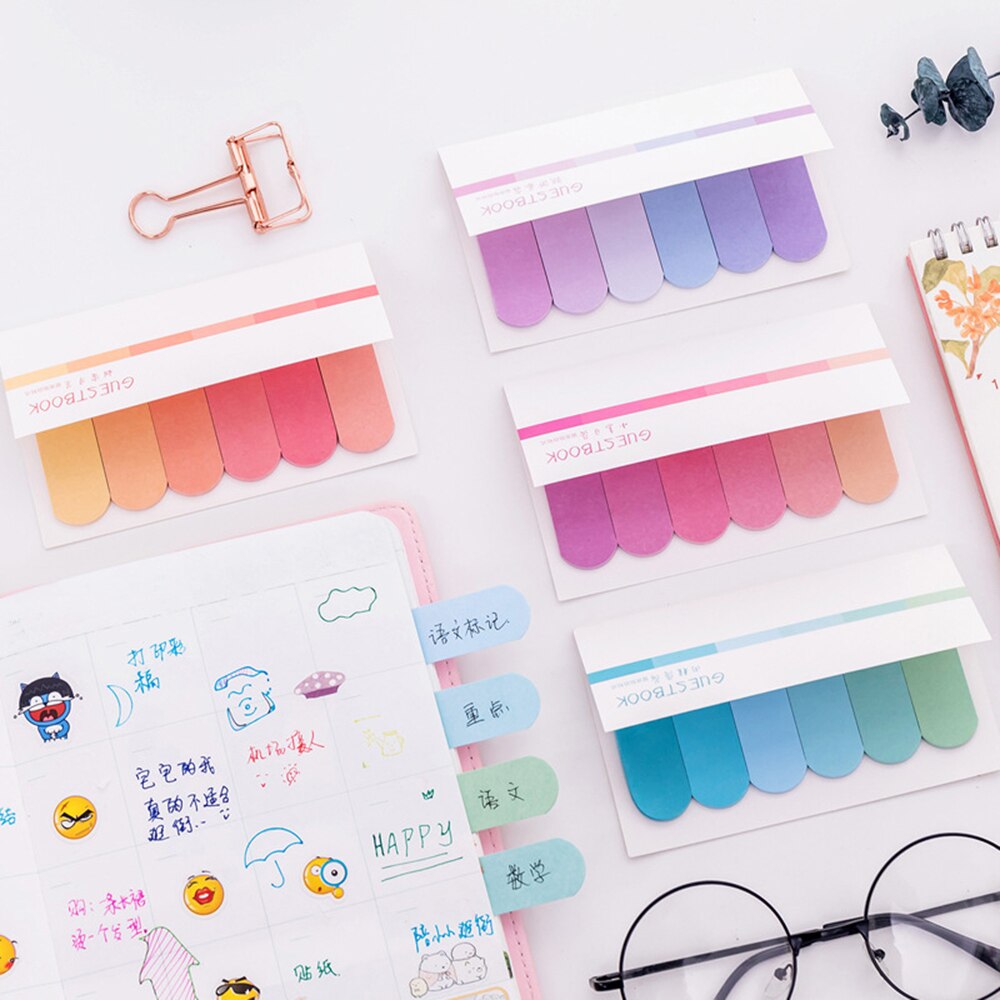 120 Pages Multicolor Memo Pad Index Notes Handbook Bookmark Label Planner Stickers Notepads Office School Supplies