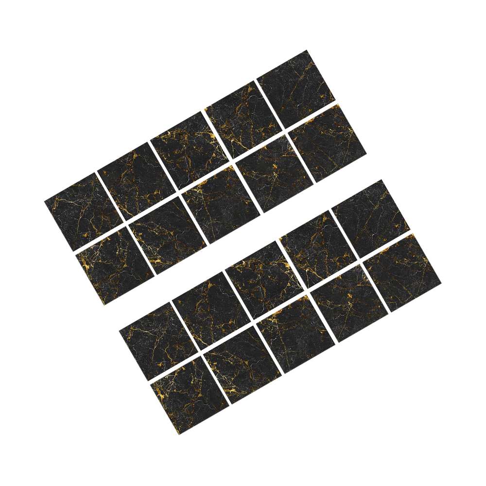 20 stk imitasjon svart gull marmor flis vegg klistremerke dekorasjon dekor pvc selvklebende vegg klistremerker stick fliser panel