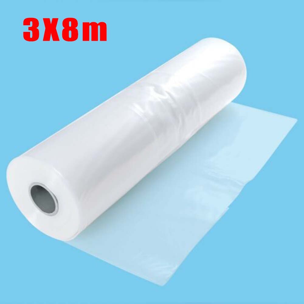 3*8m clair polythène feuille de plastique Film Cloche serre levant lit couverture plastique Film terres agricoles Agriculture accessoires
