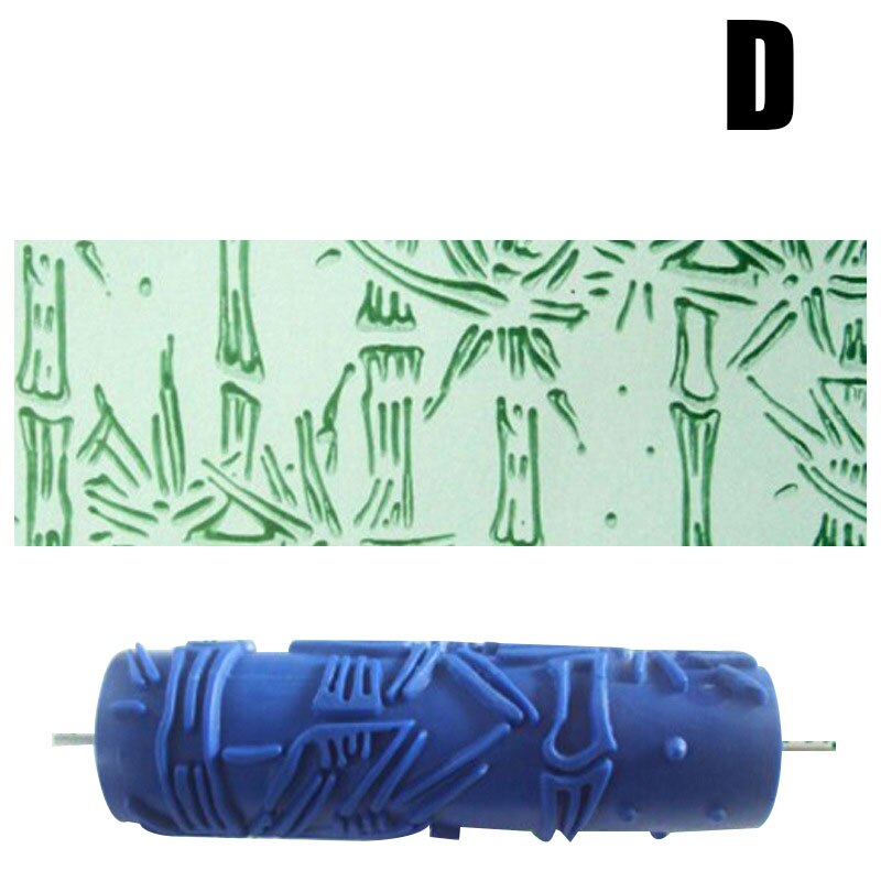 7 Inch Rubber Printing Pattern Roller Wall Paint Rubber Roller Embossed Flower Pattern DIY Sleeve Decorative Texture JA55: d
