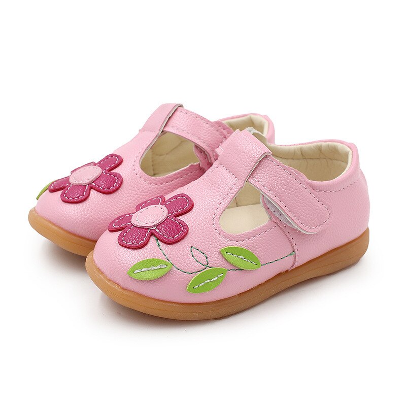 Hvit rosa blomst småbarnssko til baby jenter myk bunn liten jente prinsesse sko barn chaussure fille 1-7 år barn: Rosa / 11