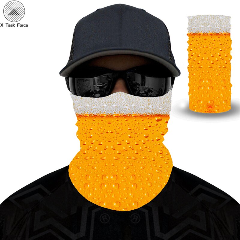 Print øl dag cool 3d sømløs ansigtsmaske motorcykel hovedbeklædning magisk tørklæde udendørs cykling fiskeri ski vandre bandanas