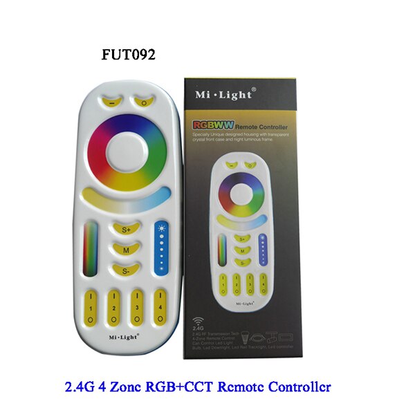 Panel inteligente de 4 zonas Miboxer2.4G WiFi iBox RGB + CCT/tira de led RGBWW Controlador de luz FUT039/FUT092/FUT089/iBox2/iBox1/B4/T4/B8: FUT092