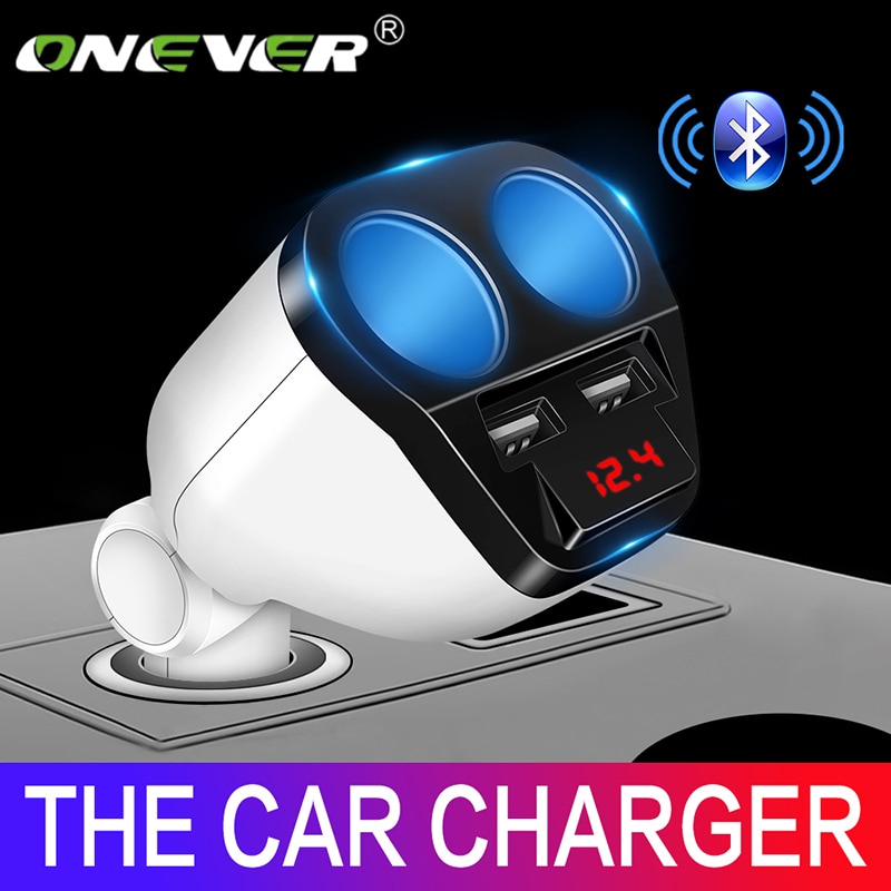 Onever 120W Dual Usb Car Charger Sigarettenaansteker Splitter Max 3.4A Power Adapter Oplader Voor Iphone 7 Samsung galaxy S8