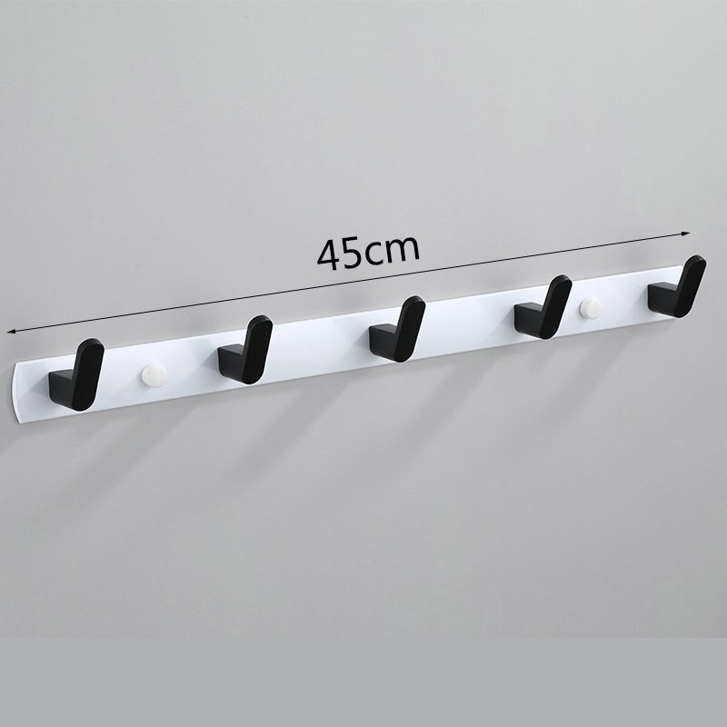 Witte Ruimte Aluminium Badkamer Planken Enkele Tier Rack Shampoo Plank Keuken Plank Badkamer Rack: white black 5 hook