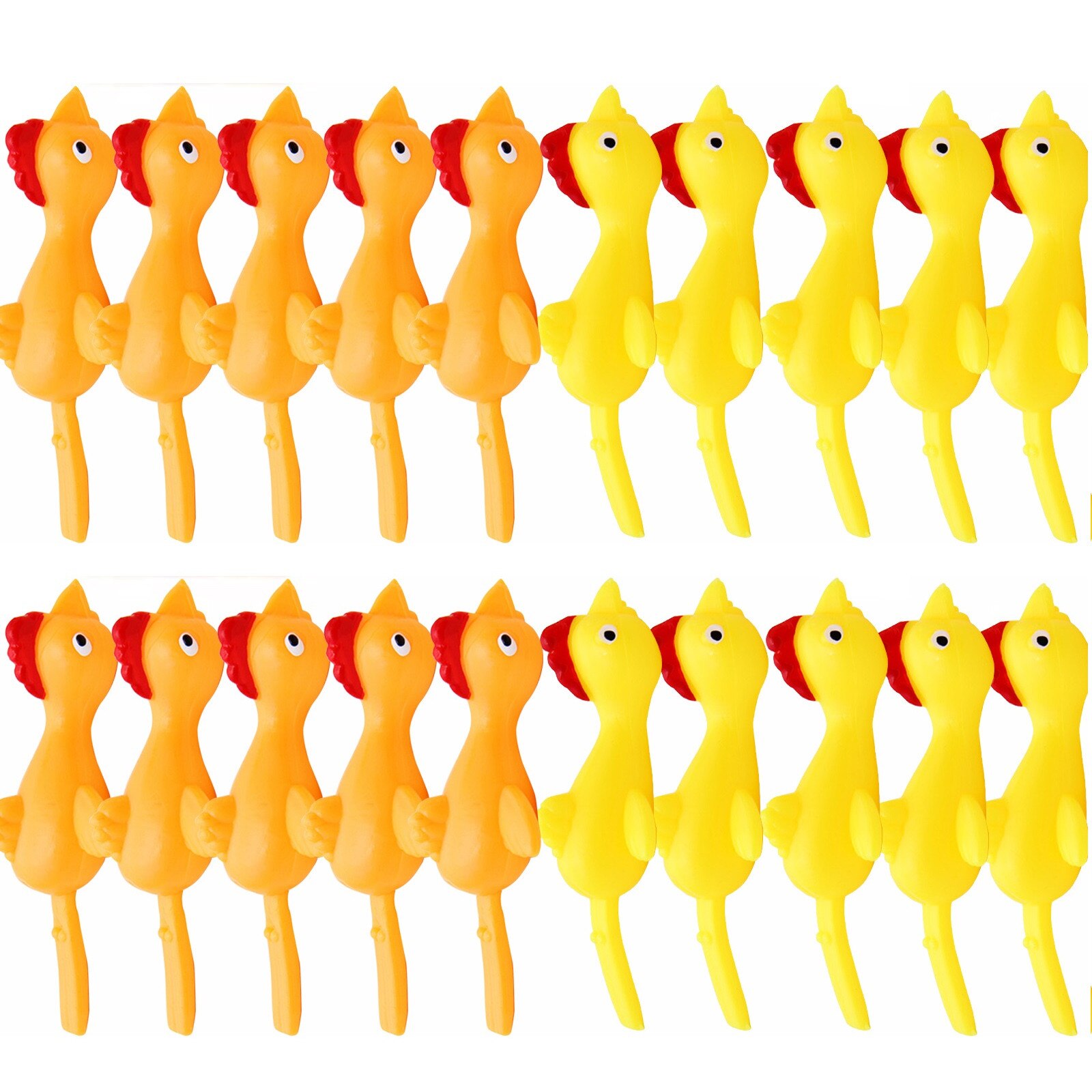 10pcs/lot Ejection Chicken Toy Light Rubber Finger Prank Flying Stress Relief Toys Adult Birthday