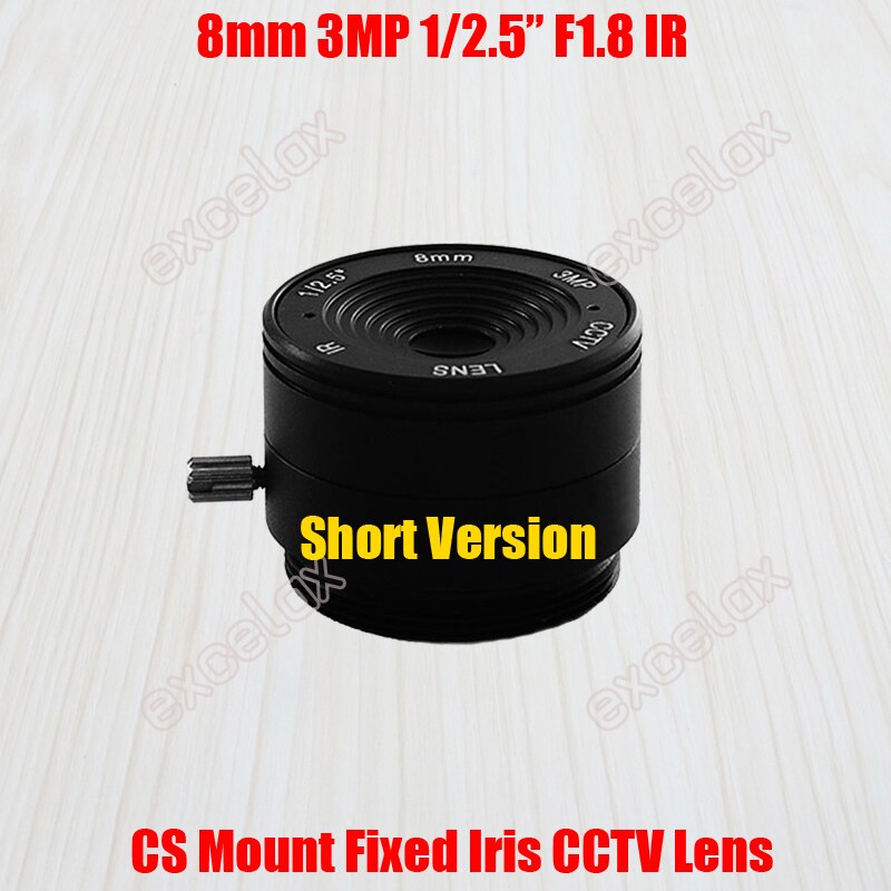 3MP 1/2. 5 "8mm F1.8 CS Mount Interface CCTV Lens Vaste Iris voor 960 P 1.3MP 1080 P 2MP 3 Megapixel Analoge IP Camera