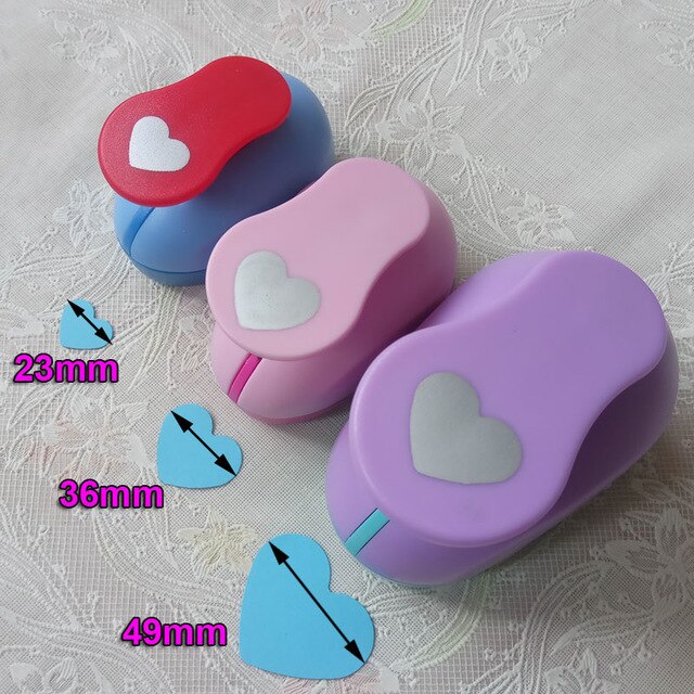Perforadora de papel con forma de círculo para manualidades, cortador de papel con forma circular de 3, 2, 1,5 y 1 pulgada, para escuela y álbum de recortes,: 233649mm heart