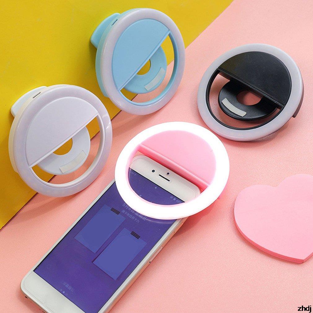 R2 Mobile Phone Round Light Clip Selfie Fill Light USB Charging Selfie Ring Portable LED Auto Flash Selfie Fill Light