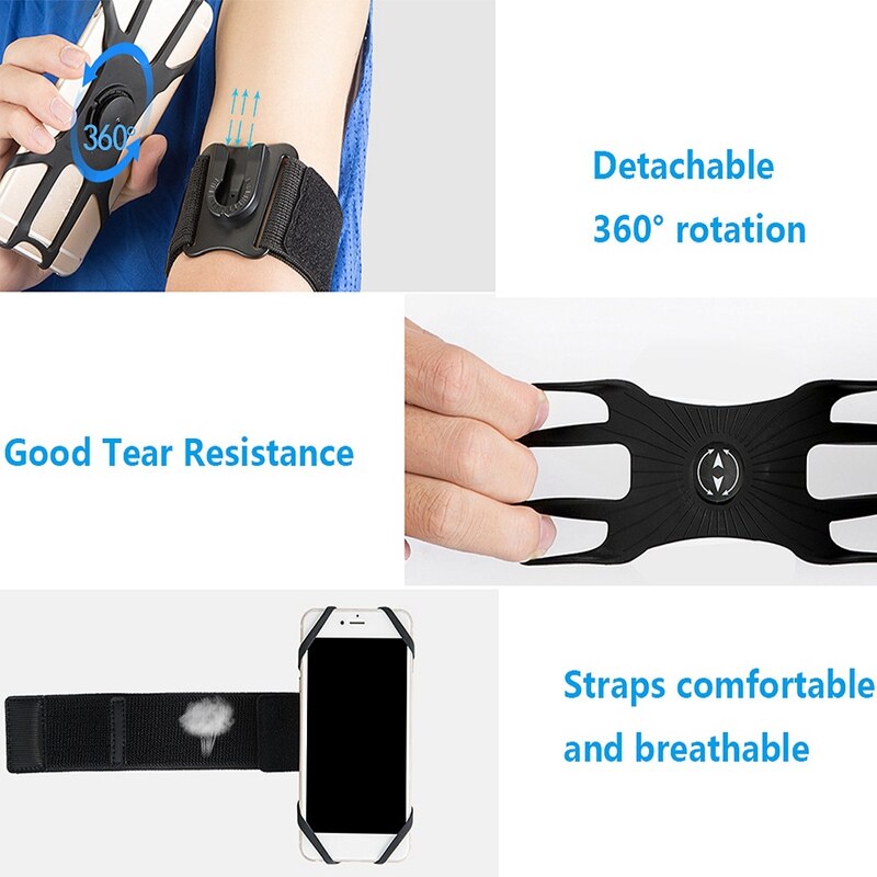 Sport Armband Phone Case Voor Telefoon X 8 7 Xs Max Universele Draaibare Running Voor 4-8.5 Inch Telefoon sport Polsband Case