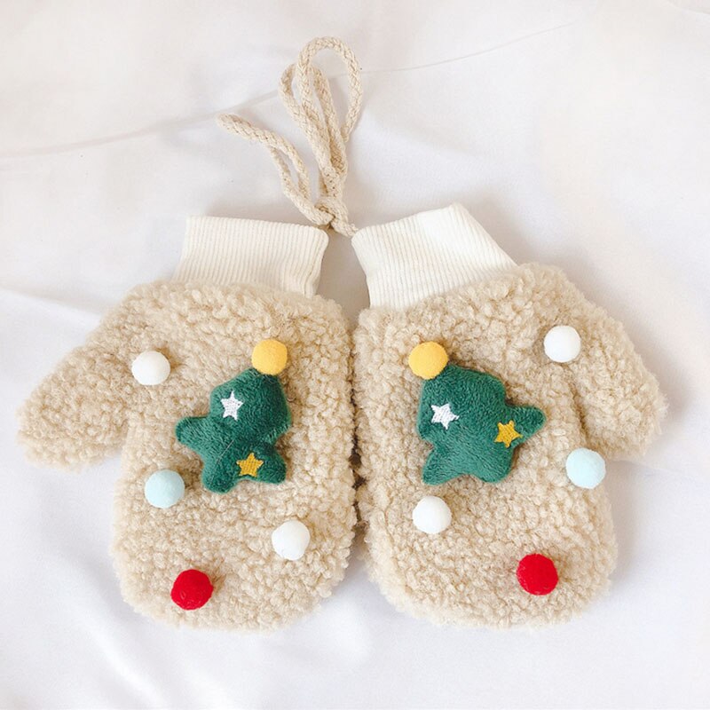 de un bebé de punto cálido para invierno guantes para chicas y chicos niños Patchwork mitones para el exterior guantes de lana al por mayor: M