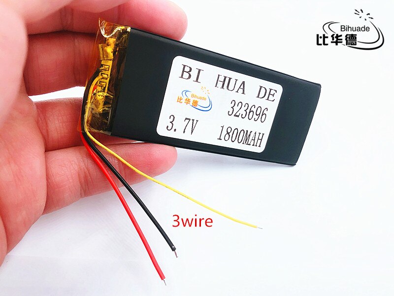 Li -po 3.8v xwd 323696p 1700 mah li-ion polymeerbatterij 3 kabels 1800 mah voor chinese kloon  i6 goophone 6s mtk android-telefoon
