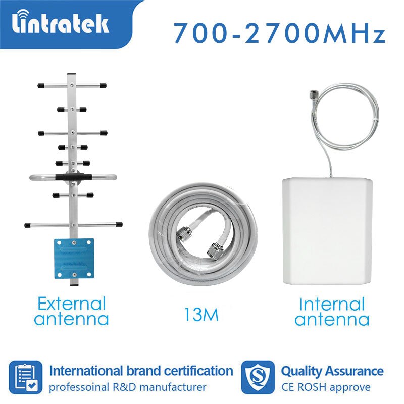 Lintratek GSM 900mhz 1800 2100 2600 700 800 Booster zubehör Signal verstärker 2G 3G 4G yagi antenne + Tafel + 13m kabel s4