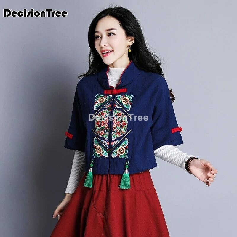 Kimono de estilo chino tradicional para mujer, Rebeca hanfu, camisas qipao, ropa de calle,