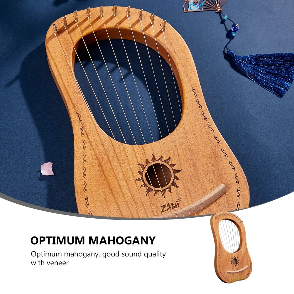 1 Set Lier Harp Instrument 10 Snaren Mahonie Lier Instrument Kit Zonnegod Lier