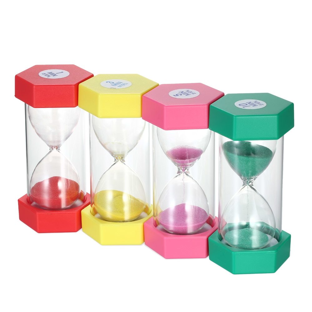 TickiT ColourBright Timer A Sabbia, Set Da 3 (1, 3 E 5 Minuti) Con Barriera In Plastica Infrangibile, Colori Vivaci