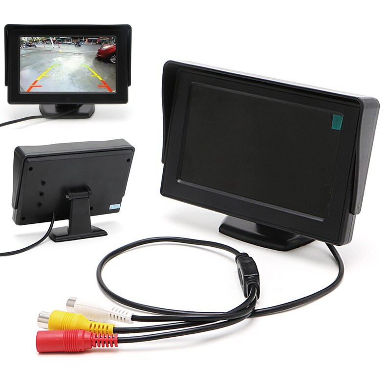 OOTDTY 2 In1 Parkeer 4.3 "TFT LCD Kleuren Monitor + Waterdichte Achteruitkijk Camera W15