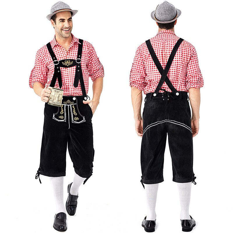 Echoine Volwassen Traditionele Oktoberfest Kostuum Lederhosen Beierse Octoberfest Duits Bier mannen Carnaval Party Fancy Kostuum