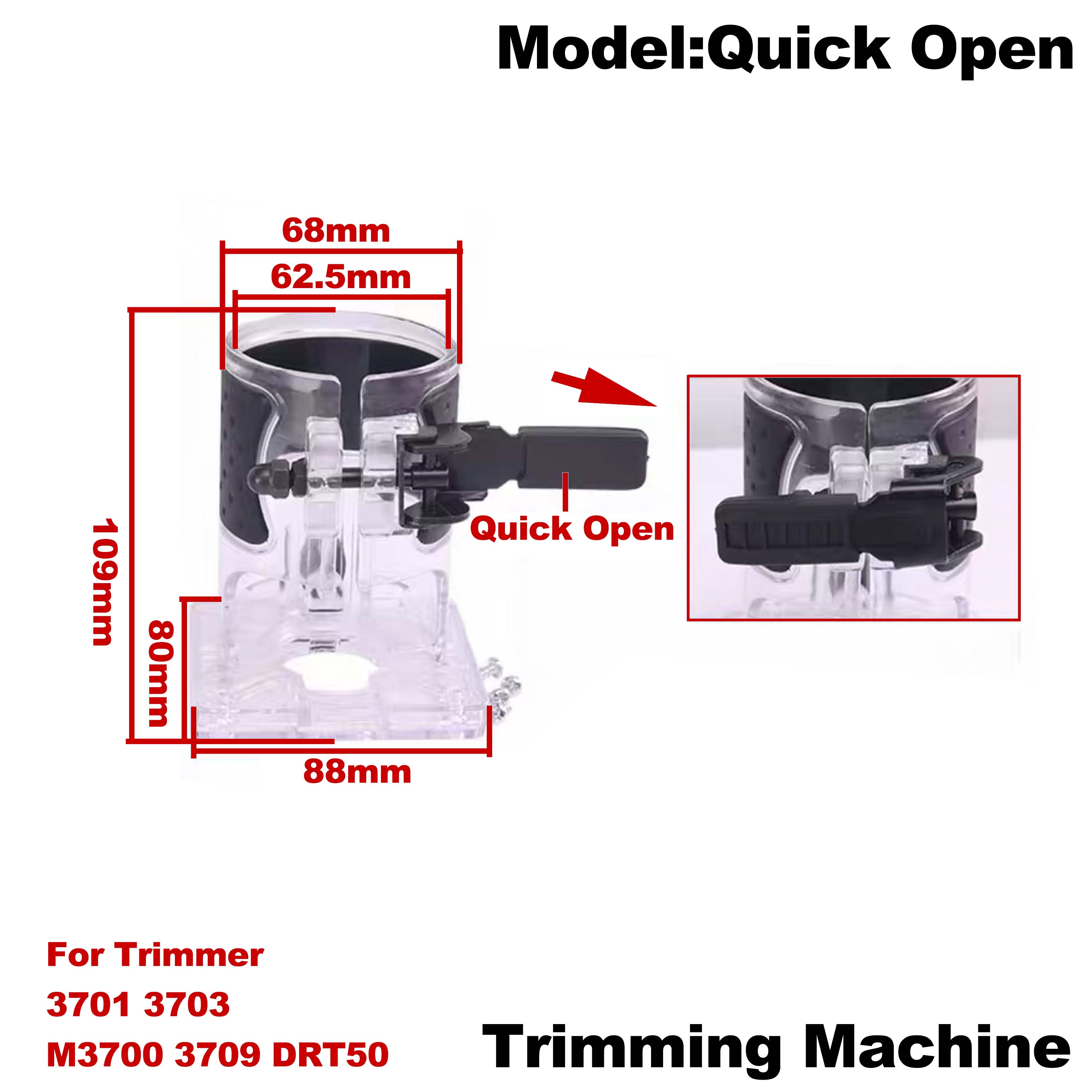 Transparent Cover Shell Spare Parts for Makita Trimming Machine Trimmer 3701 3703 M3700 3709 DRT50: Quick Open