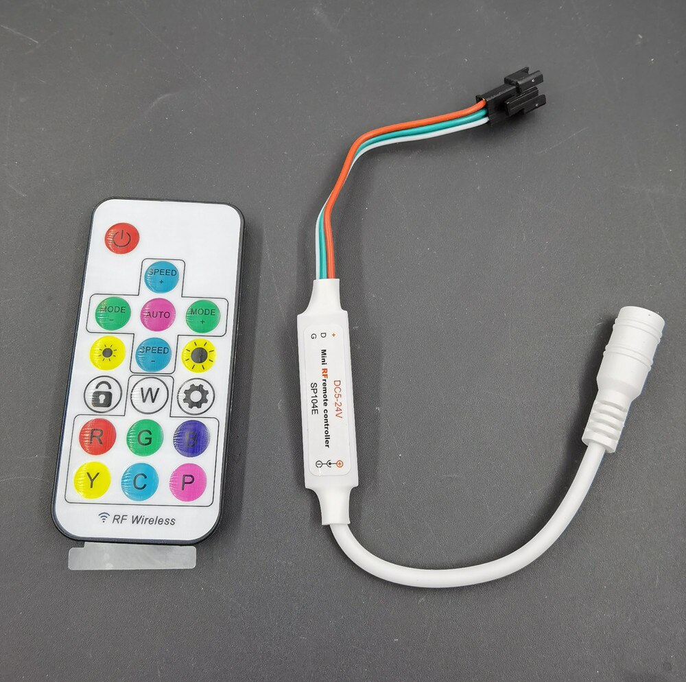 Mini 3key RF 14key 17key 21key Led Pixel Strip DC5-24V Light Controller For WS2811 WS2812B SK6812 6803 With Remote Controller: 17key RF controller