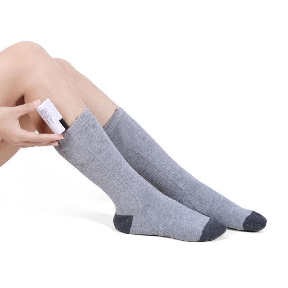 Erhitzt Socken Akku USB Ladung Winter warm Thermische Skifahren Sport #3N05